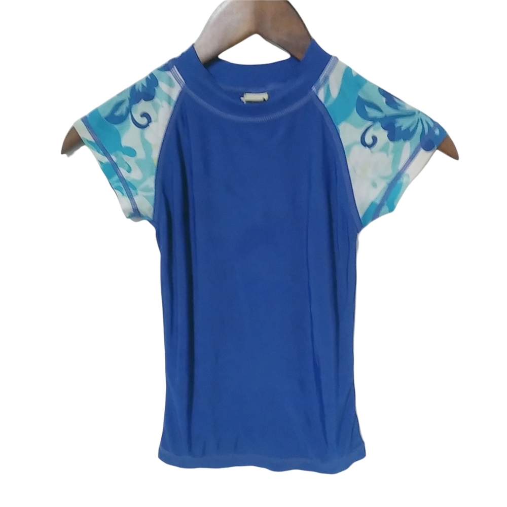 OP S Girls Blue Rash Guard Surf Top